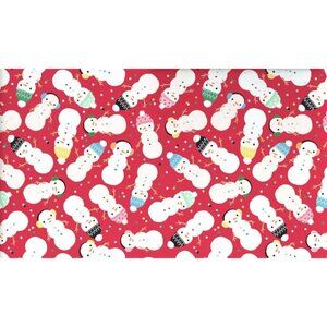 Hallmark Wrapping Paper Christmas Snowman on Red/Green Stripes Reversible 35 sq